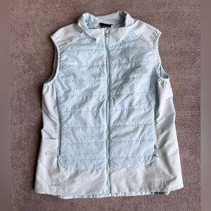 The north face women’s windwall softshell vest teal light blue